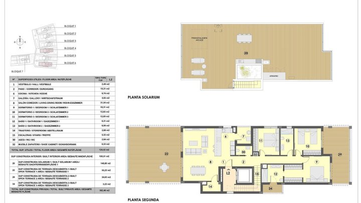 Penthouse-Wohnungen mit 3 Schlafzimmern, Dachterrasse, Fußbodenheizung in Bädern, Klimaanlage und Gemeinschaftspool nur 300 m vom Strand