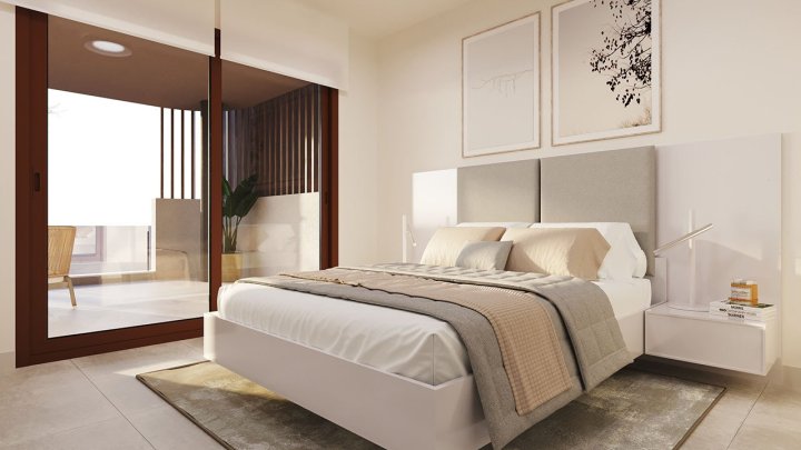 Appartements mit 3 Schlafzimmern, 2 Bädern, Fußbodenheizung, Klimaanlage und Gemeinschaftspool nur 250 m vom Meer