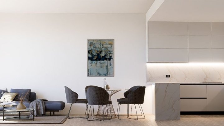 Obergeschoss-Wohnungen mit 2 Schlafzimmern, 2 Bädern, Dachterrasse, Gemeinschaftspool und Meerblick