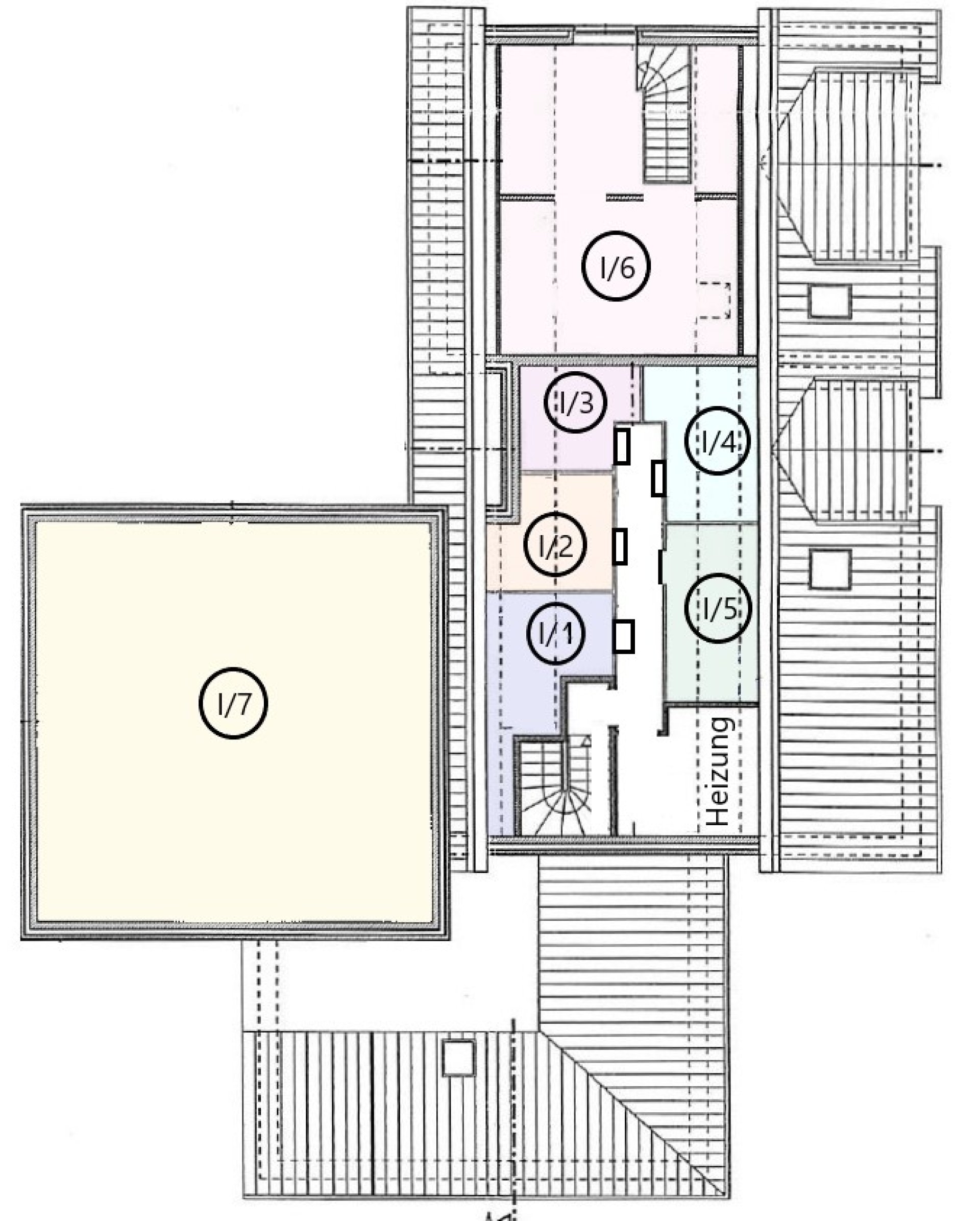 Grundriss Spitzboden Aufteilun
