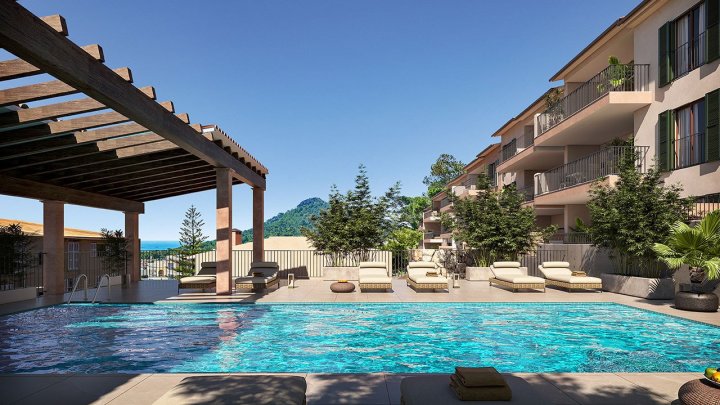 Penthouse-Wohnungen mit 2 Schlafzimmern, 2 Bädern, Dachterrasse, Klimaanlage, Gemeinschaftspool, Tiefgaragenstellplatz und Meerblick
