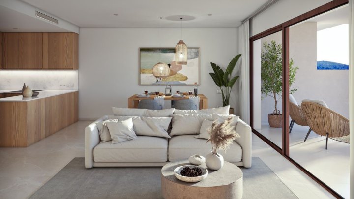 Penthouse-Wohnungen mit 2 Schlafzimmern, 2 Bädern, Dachterrasse, Klimaanlage, Gemeinschaftspool, Tiefgaragenstellplatz und Meerblick