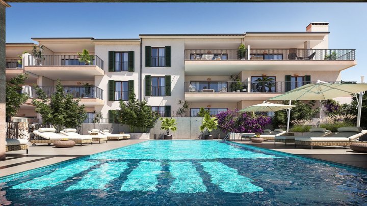 Reihenhäuser mit 2 Schlafzimmern, 2 Bädern, Klimaanlage, Gemeinschaftspool, Tiefgaragenstellplatz und Meerblick