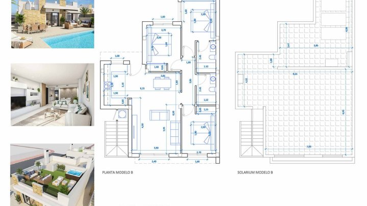 Exklusive Doppelhaushälften mit 3 Schlafzimmern, 2 Bädern, Dachterrasse, Klimaanlage, Privatpool und Kfz-Stellplatz