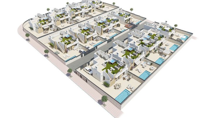 Exklusive Villen mit 3 Schlafzimmern, 2 Bädern, Dachterrasse, Klimaanlage, Privatpool und Kfz-Stellplatz