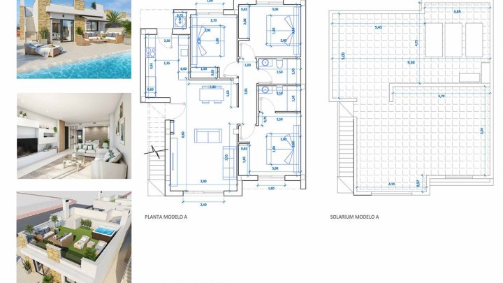 Exklusive Villen mit 3 Schlafzimmern, 2 Bädern, Dachterrasse, Klimaanlage, Privatpool und Kfz-Stellplatz