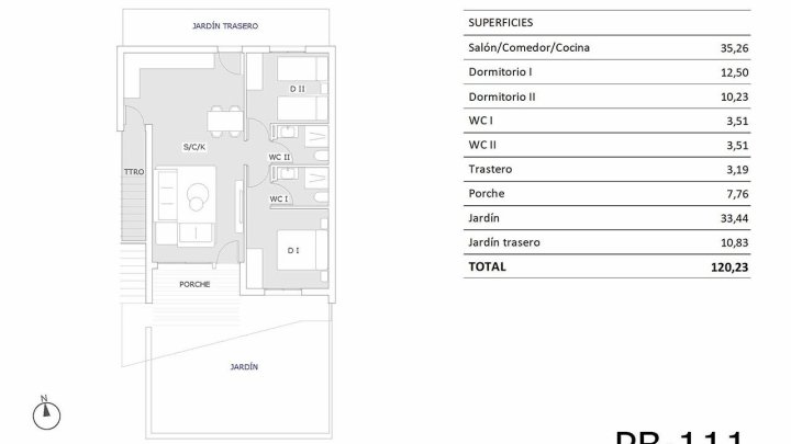 Komfortable Erdgeschoss-Wohnungen mit 2 Schlafzimmern, 2 Badezimmern, privatem Garten und Gemeinschaftspool