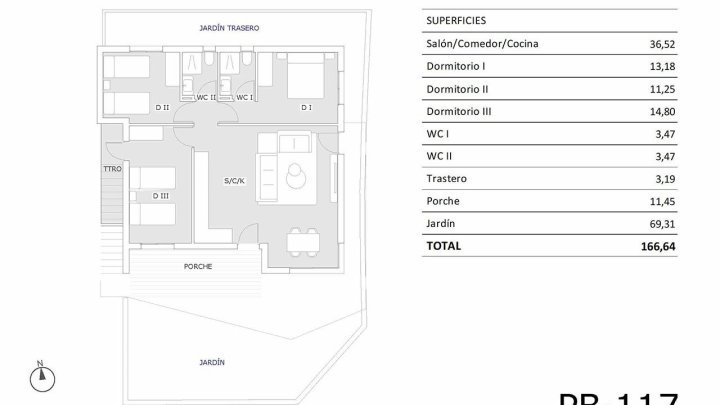 Komfortable Erdgeschoss-Wohnungen mit 3 Schlafzimmern, 2 Badezimmern, privatem Garten und Gemeinschaftspool