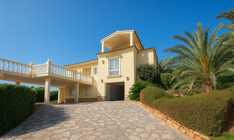 Villa in La Sella mit 4 Schlafzimmern, 4 Bädern, Touristenlizenz sowie Golf- und Meerblick