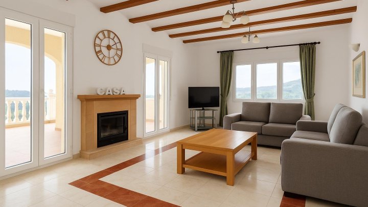 Villa in La Sella mit 4 Schlafzimmern, 4 Bädern, Touristenlizenz sowie Golf- und Meerblick