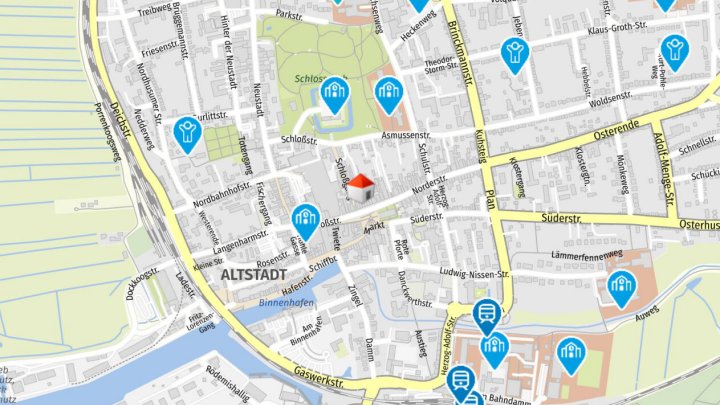 zentral gelegener PKW- Stellplatz am Markt 5 in Husum zu vermieten! Otto Stöben GmbH