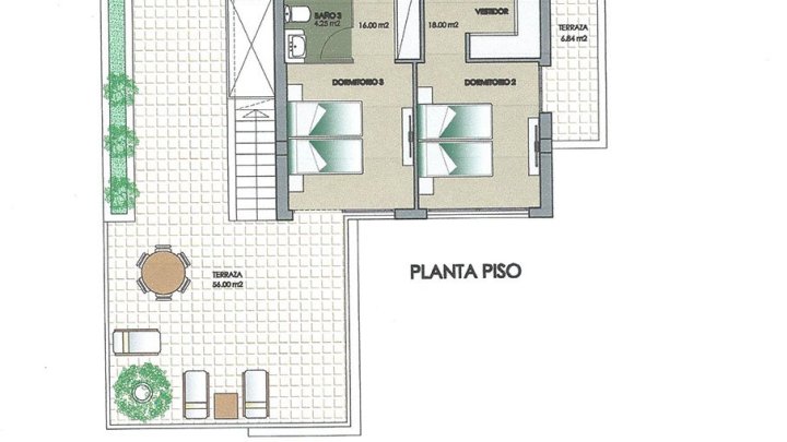 Exklusive Villen mit 3 Schlafzimmern, 3 Bädern, 1 Gäste-WC, Dachterrasse und Privatpool nur 600 m vom Strand