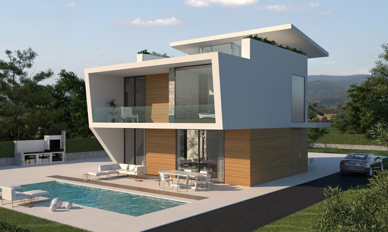 Exklusive Villen mit 3 - 4 Schlafzimmern, 3 - 4 Bädern, 1 Gäste-WC, Dachterrasse und Privatpool nur 600 m vom Strand