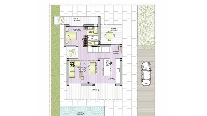 Exklusive Villen mit 3 - 4 Schlafzimmern, 3 - 4 Bädern, 1 Gäste-WC, Dachterrasse und Privatpool nur 600 m vom Strand