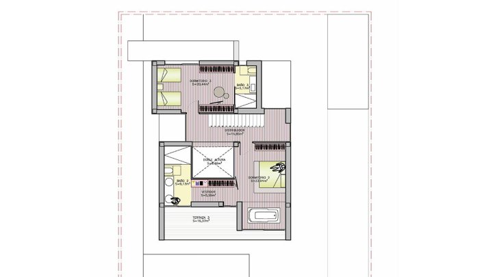 Exklusive Villen mit 3 - 4 Schlafzimmern, 3 - 4 Bädern, 1 Gäste-WC, Dachterrasse und Privatpool nur 600 m vom Strand