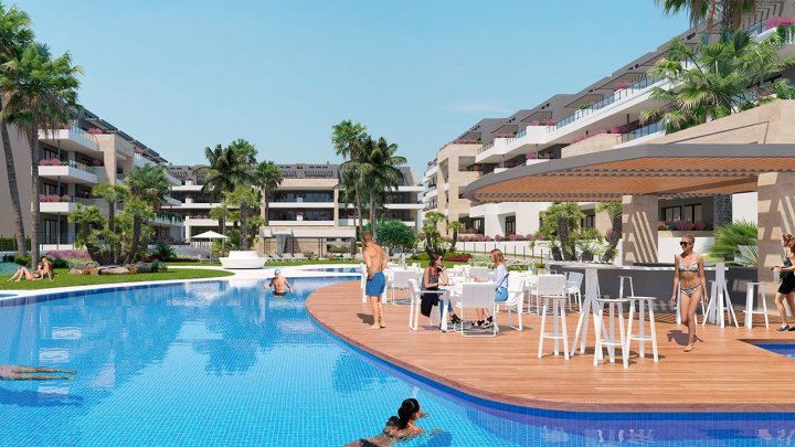 Appartements mit 3 Schlafzimmern in wunderschöner Anlage mit Gemeinschaftspools und Whirlpools nur 800 m vom Strand