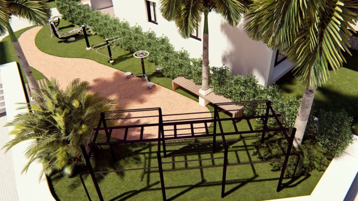 Erdgeschoss-Wohnungen mit 2 Schlafzimmern, 2 Bädern, 2 Terrassen, optionalem Tiefgaragenstellplatz und Gemeinschaftspool