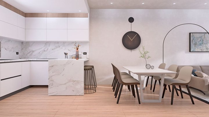 Obergeschoss-Wohnungen mit 2 Schlafzimmern, 2 Bädern, Dachterrasse, optionalem Tiefgaragenstellplatz und Gemeinschaftspool
